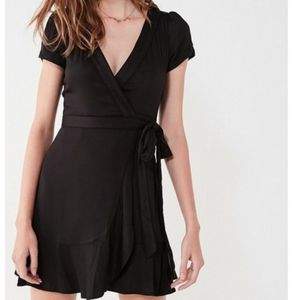 UO Black Wrap Dress